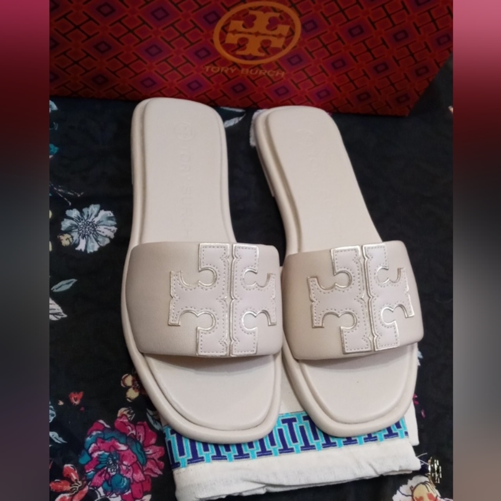 Tory Burch Double T Slides